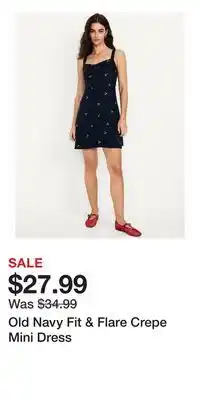 Old Navy Old Navy Fit & Flare Crepe Mini Dress offer