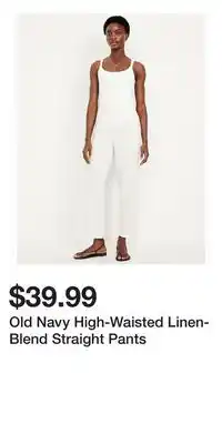 Old Navy Old Navy High-Waisted Linen-Blend Straight Pants offer