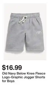 Old Navy Old Navy Below Knee Fleece Logo-Graphic Jogger Shorts for Boys offer