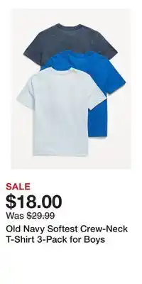 Old Navy Old Navy Softest Crew-Neck T-Shirt 3-Pack for Boys offer