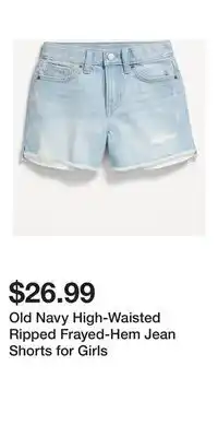 Old Navy Old Navy High-Waisted Ripped Frayed-Hem Jean Shorts for Girls offer