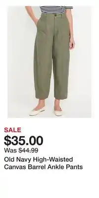 Old Navy Old Navy High-Waisted Canvas Barrel Ankle Pants offer