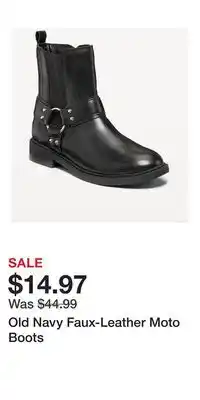 Old Navy Old Navy Faux-Leather Moto Boots offer