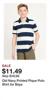 Old Navy Old Navy Printed Pique Polo Shirt for Boys offer