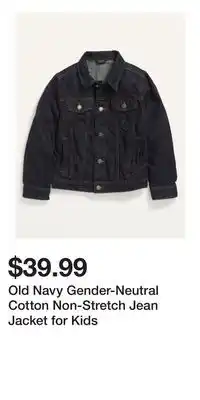 Old Navy Old Navy Gender-Neutral Cotton Non-Stretch Jean Jacket for Kids offer