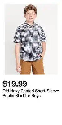 Old Navy Old Navy Printed Short-Sleeve Poplin Shirt for Boys offer