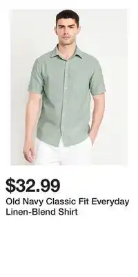 Old Navy Old Navy Classic Fit Everyday Linen-Blend Shirt offer