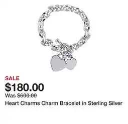 Belk Heart Charms Charm Bracelet in Sterling Silver offer