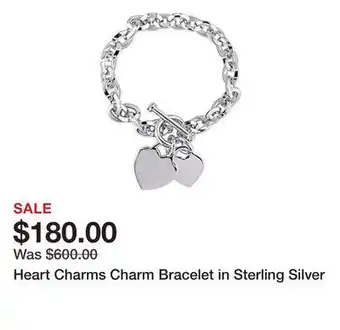 Belk Heart Charms Charm Bracelet in Sterling Silver offer