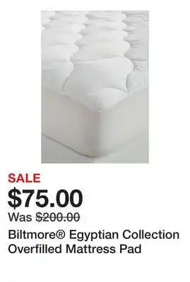 Belk Biltmore Egyptian Collection Overfilled Mattress Pad offer