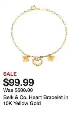 Belk Belk & Co. Heart Bracelet in 10K Yellow Gold offer