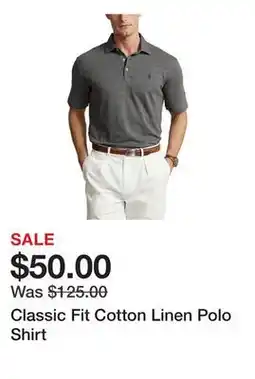 Belk Classic Fit Cotton Linen Polo Shirt offer