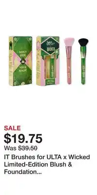 Ulta Beauty IT Brushes for ULTA x Wicked Limited-Edition Blush & Foundation Makeup Brush Set offer