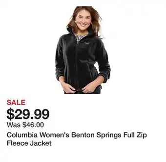 Belk Columbia Women's Benton Springs Full Zip Fleece Jacket offer