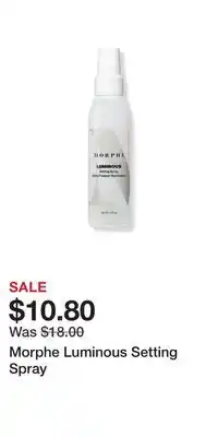 Ulta Beauty Morphe Luminous Setting Spray offer