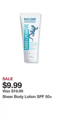 Ulta Beauty Sheer Body Lotion SPF 50+ offer