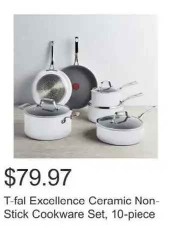 Costco T-fal Excellence Ceramic Non- Stick Cookware Set, 10-piece offer