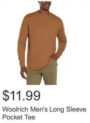 Costco Woolrich Men's Long Sleeve Pocket Tee offer