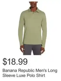 Costco Banana Republic Men's Long Sleeve Luxe Polo Shirt offer