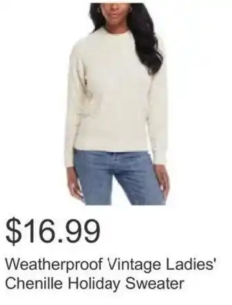 Costco Weatherproof Vintage Ladies' Chenille Holiday Sweater offer