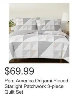 Costco Pem America Origami Pieced Starlight Patchwork 3-piece Quilt Set offer