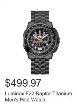 Costco Luminox F22 Raptor Titanium Men's Pilot Watch offer