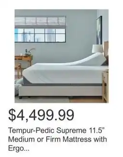 Costco Tempur-Pedic Supreme 11.5" Medium or Firm Mattress with Ergo... offer