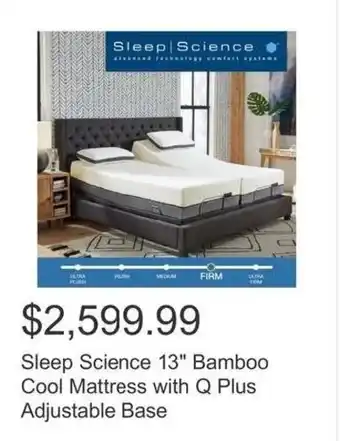 Costco Sleep Science 13" Bamboo Cool Mattress with Q Plus Adjustable Base offer