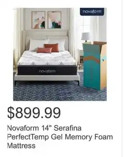 Costco Novaform 14" Serafina PerfectTemp Gel Memory Foam Mattress offer