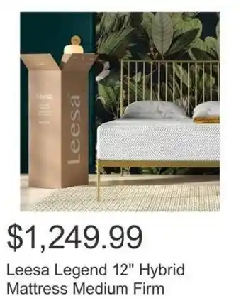 Costco Leesa Legend 12" Hybrid Mattress Medium Firm offer