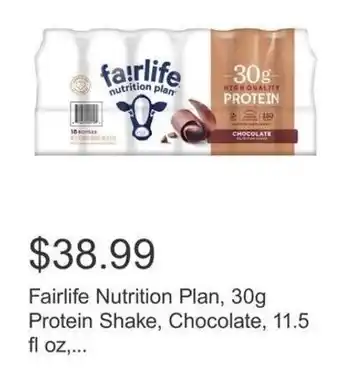 Costco Fairlife Nutrition Plan or Protein Shake and Chocolate offer