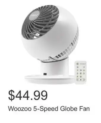 Costco Woozoo 5-Speed Globe Fan offer