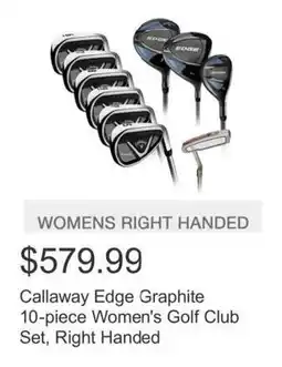 Costco Callaway Edge Graphite 10-piece Women's Golf Club Set offer