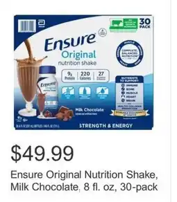 Costco Ensure Original Nutrition Shake or  Milk Chocolate offer