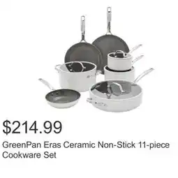 Costco GreenPan Eras Ceramic Non-Stick 11-piece Cookware Set offer