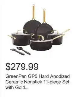 Costco GreenPan GP5 Hard Anodized Ceramic Nonstick 11-piece Set with Gold... offer