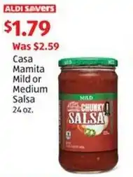 Aldi Casa Mamita Mild or Medium Salsa offer