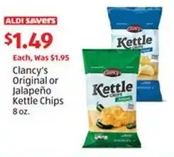 Aldi Clancy's original or jalapeño kettle chips offer