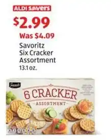 Aldi Savoritz Six Cracker Assortment offer