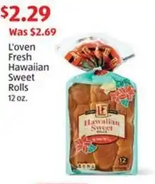 Aldi L'oven Fresh Hawaiian Sweet Rolls offer