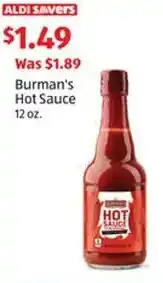 Aldi Burman's Hot Sauce offer