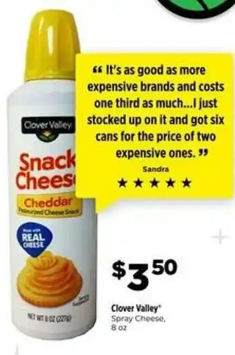 Dollar General Clover Valley Spray Cheese offer