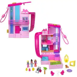 Walmart Polly Pocket Barbie Dreamhouse Compact, Dollhouse Playset with 3 Micro Dolls, 1 Pet & 11 Accessories offer