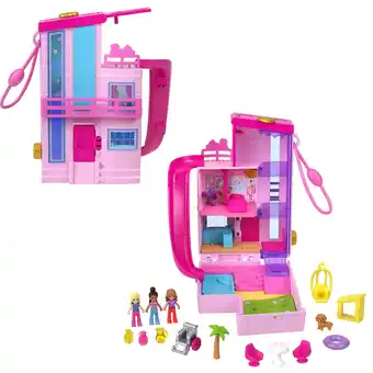 Walmart Polly Pocket Barbie Dreamhouse Compact, Dollhouse Playset with 3 Micro Dolls, 1 Pet & 11 Accessories offer