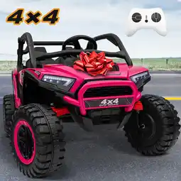 Walmart Joyracer 24V Kids Ride on Car Truck, 2 Seater 2WD Electric Off-Road UTV, Remote Control, Music, Red offer