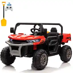 Walmart Joyracer 24V Kids Ride on Car Truck, 2 Seater 2WD Electric Off-Road UTV, Remote Control, Music, Red offer