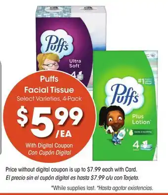 Ralphs Puffs Facial Tissue offer