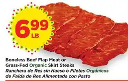 Food 4 Less Boneless Beef Flap Meat or Grass-Fed Organic Skirt Steaks offer