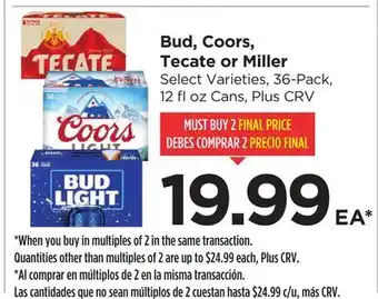 Food 4 Less Bud, Coors, Tecate or Miller offer