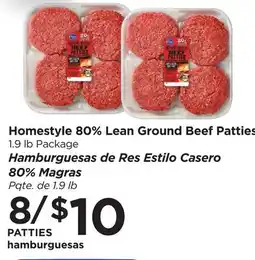 Food 4 Less Homestyle 80% Lean Ground Beef Patties offer